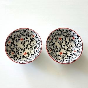 Small Mickey and Minnie glass bowls